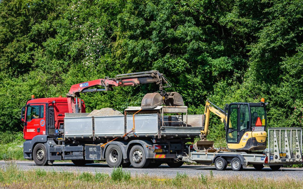 Flatbed with secured cargo